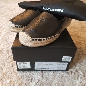 YSL Logo Espadrilles Black
